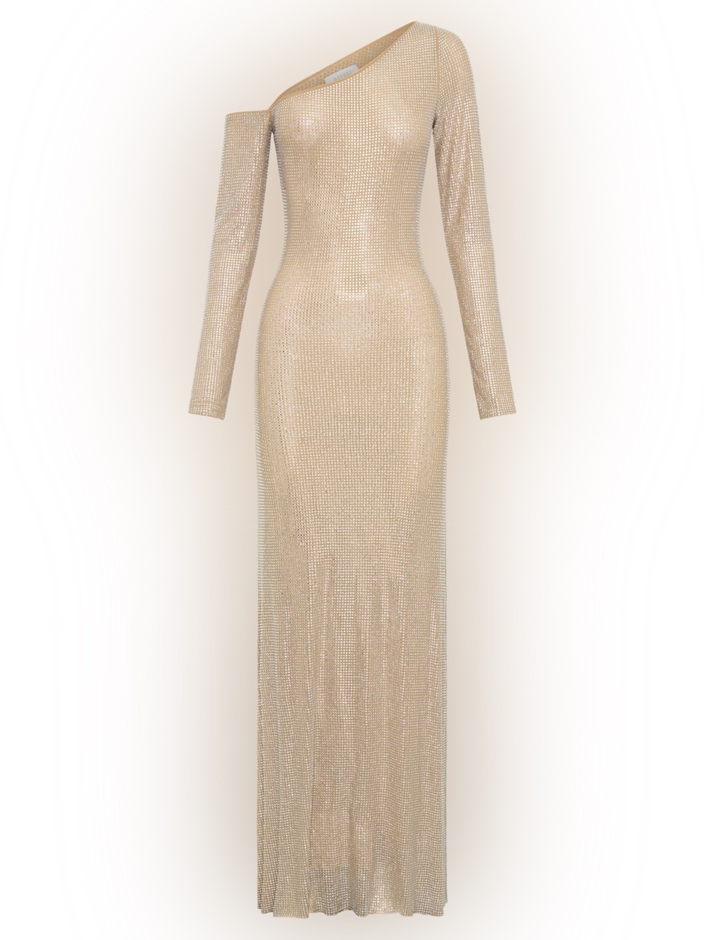 Meshki Marcia Diamante Long Sleeve Maxi Dress - Nude - Picture 8 of 10